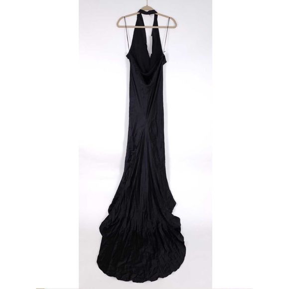 Stella McCartney Plunging Drape Silk Halter Gown - Picture 5 of 8